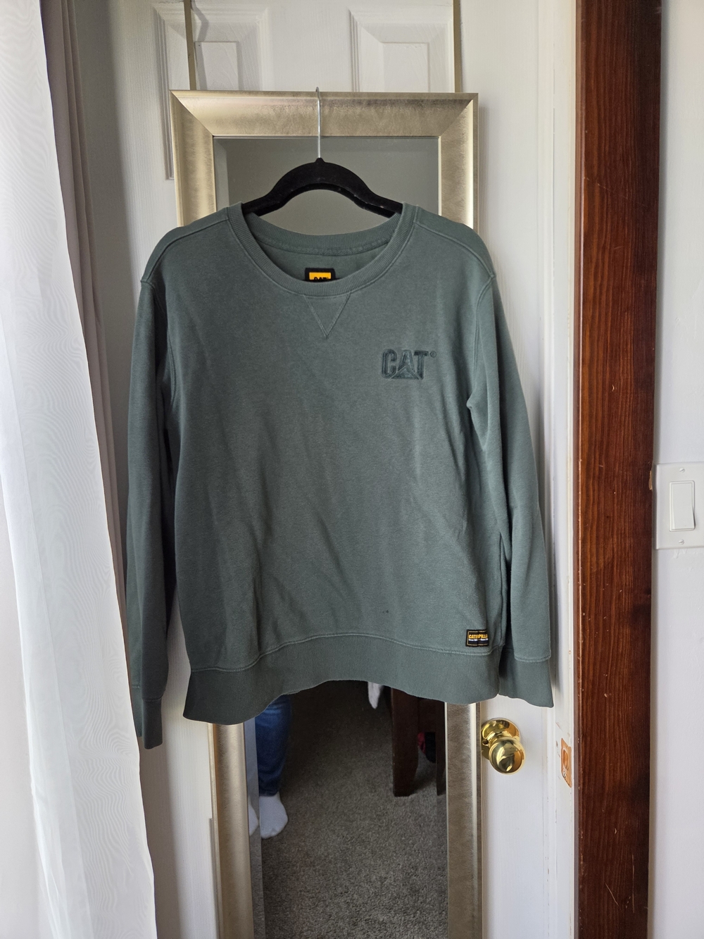 Caterpillar Men's Crewneck Sweatshirt in Olive